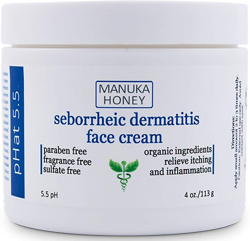 Seborrheic Dermatitis Cream with Manuka Honey, Coconut Oil and Aloe Vera Moisturizing Anti