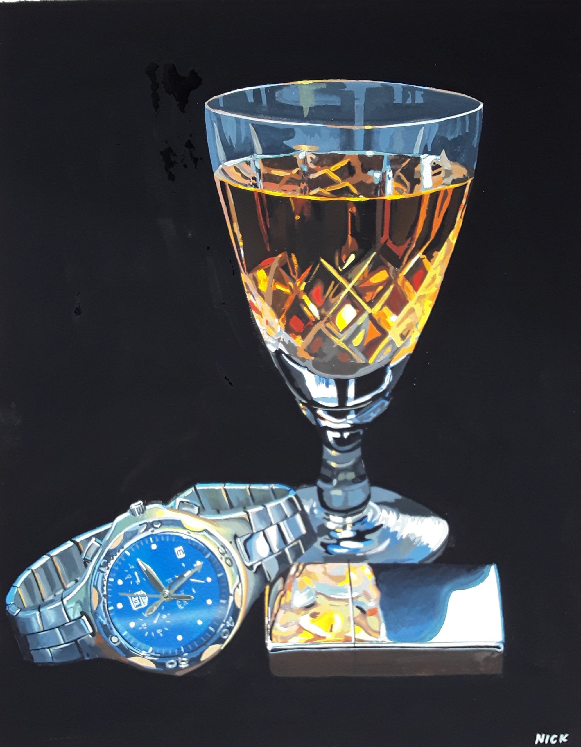 Glass and Watch