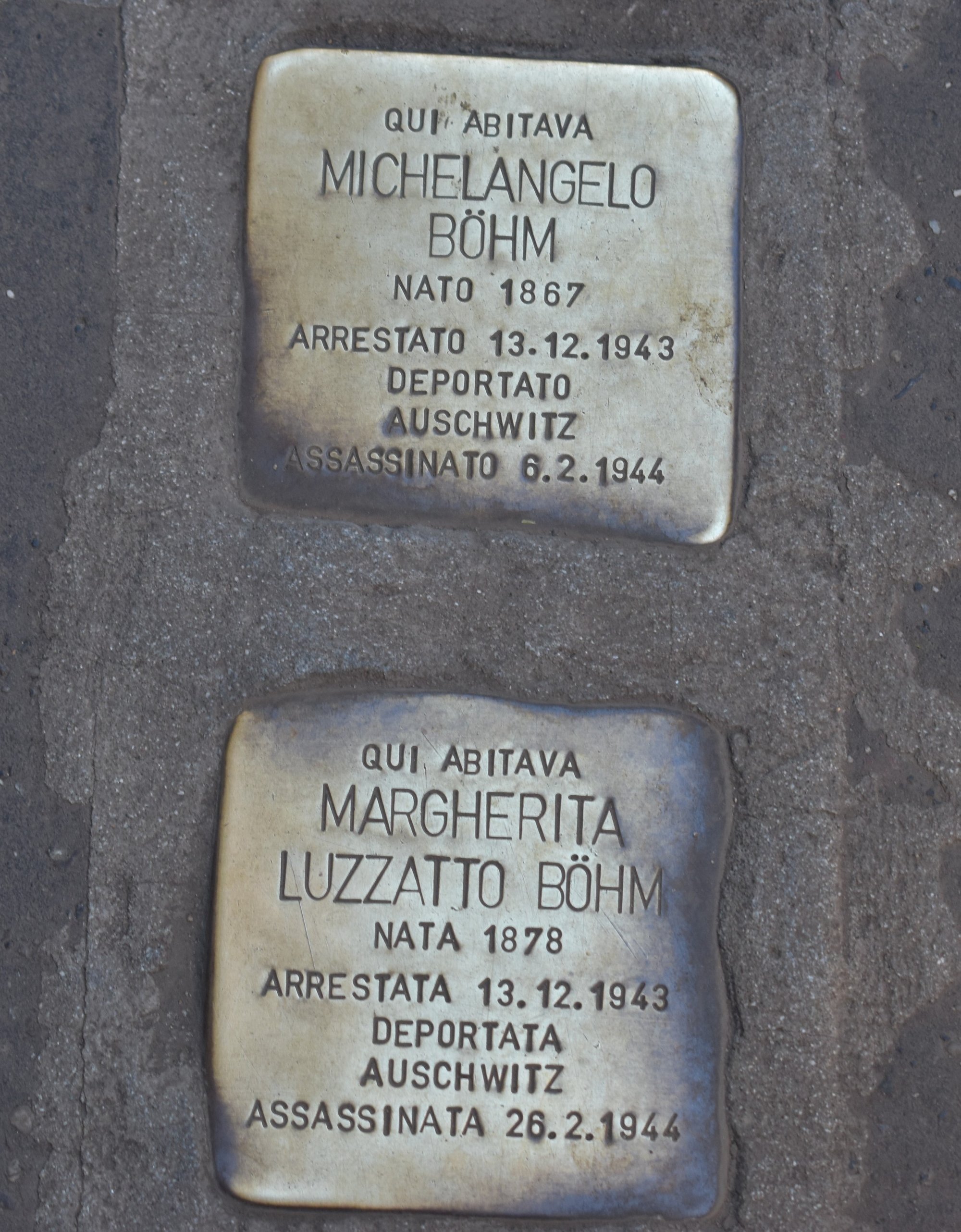 1& 2.Michelangelo Boehm and Margherita Luzzato Boehm, Via De Amicis 45