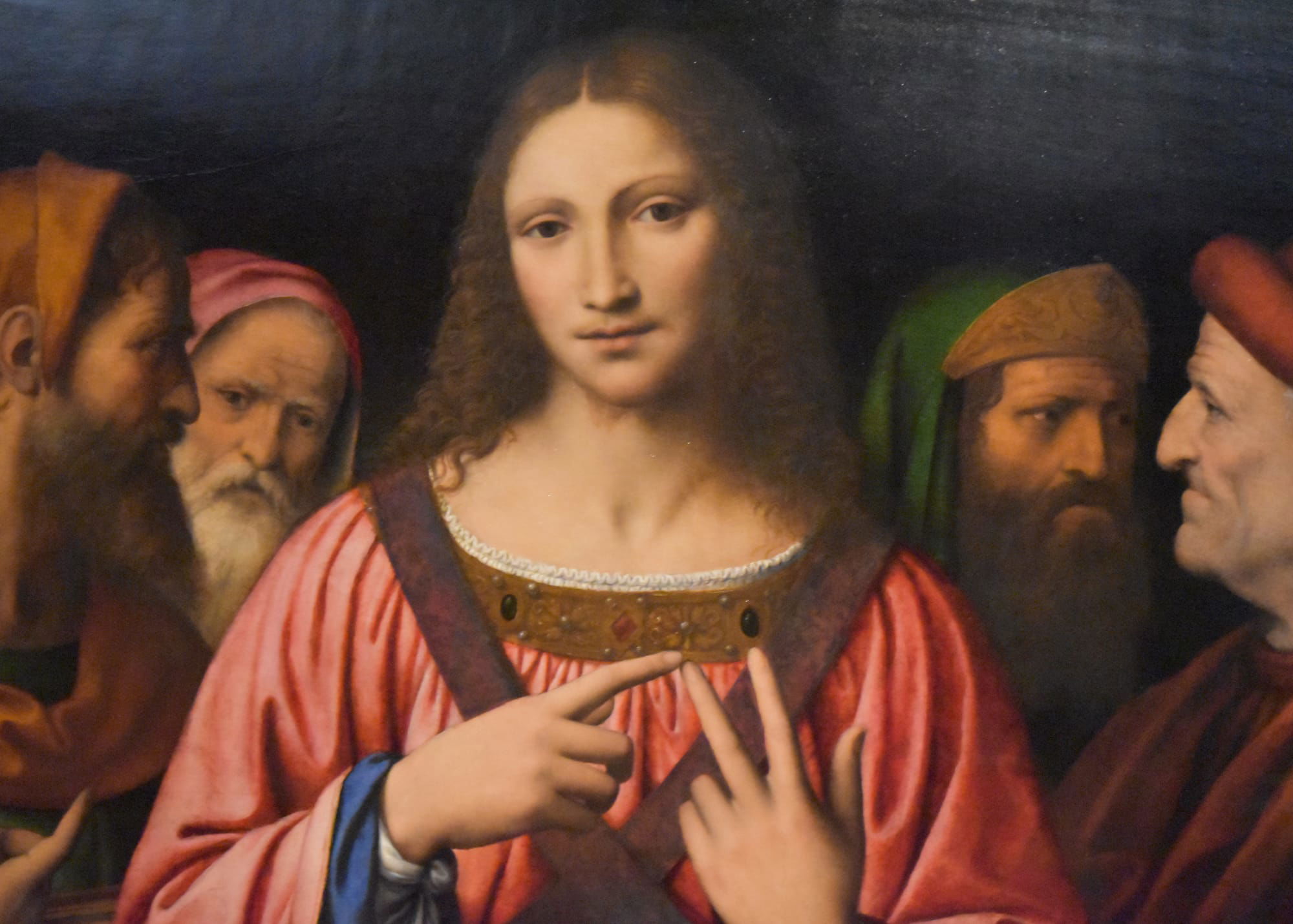 Detail from Bernardino Luini-Christ among the Doctors National Gallery, London