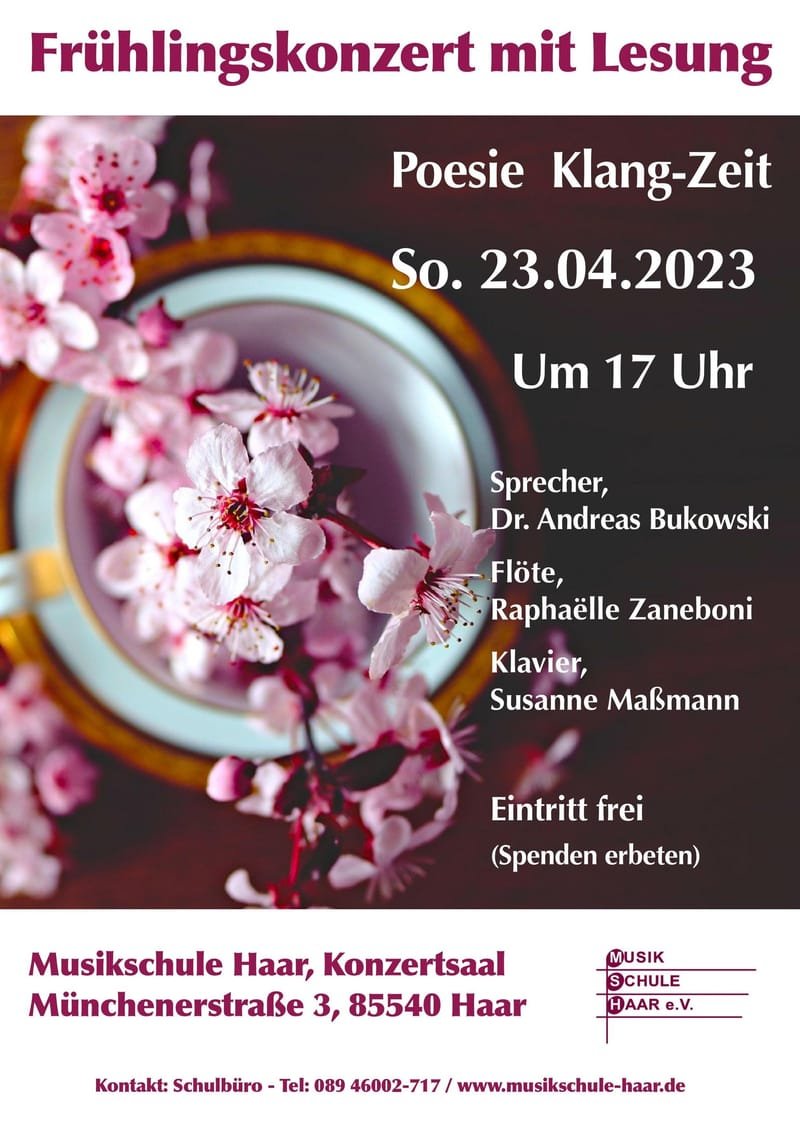 Frühlingskonzert mit Lesung - Poesie Klang-Zeit