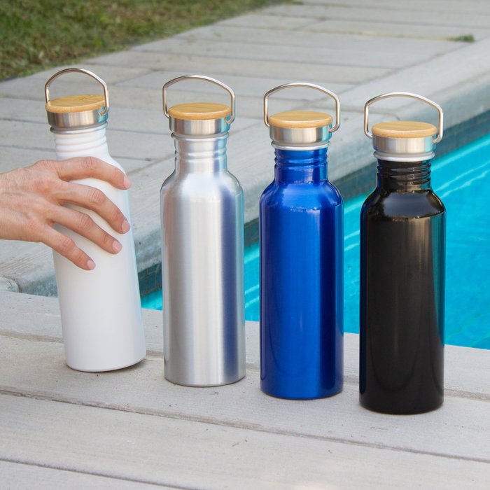 Botella 1 Litro Para Agua Anillada Con Tapa Antiderrames
