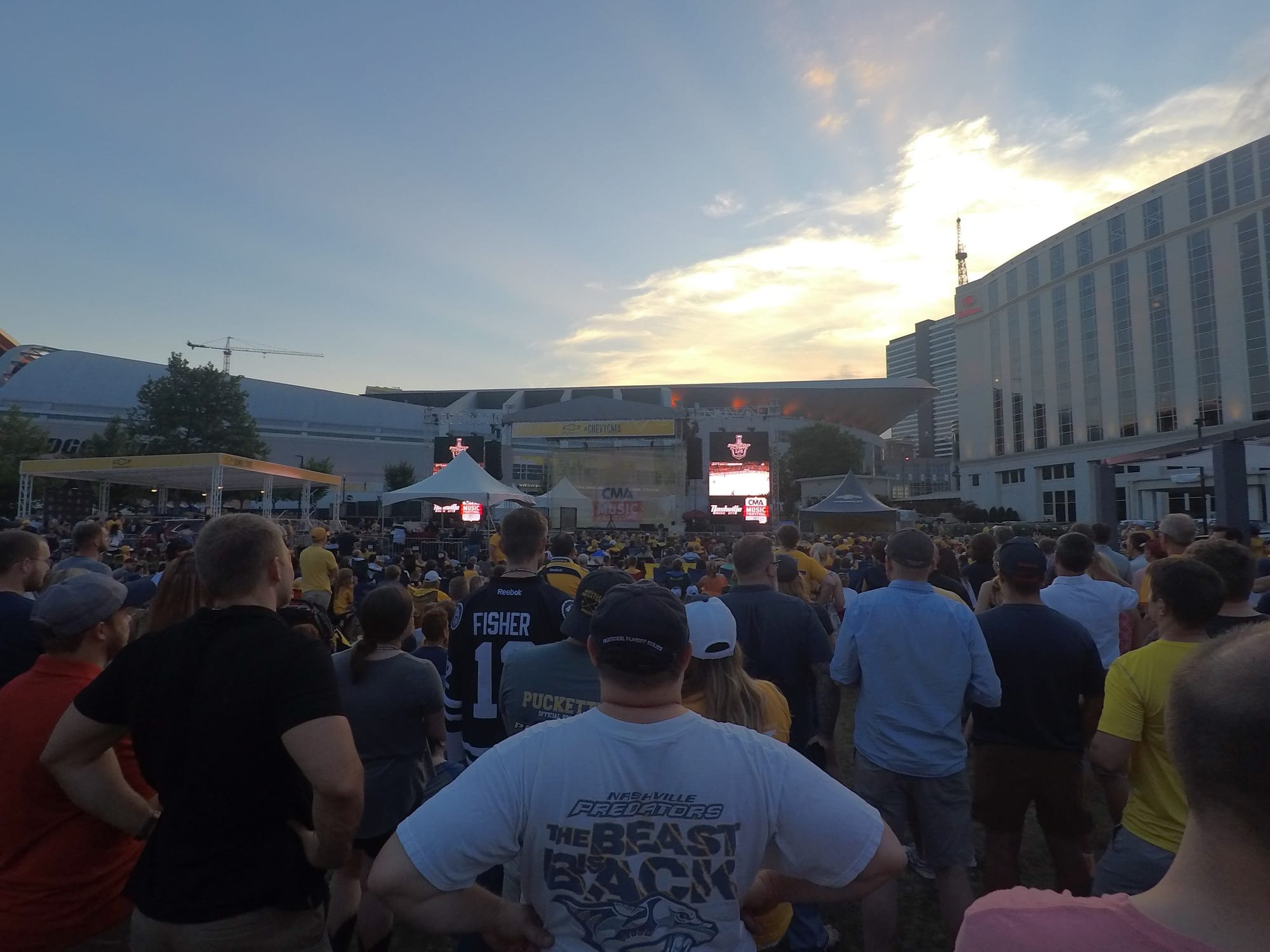 The park next to the Country Music Hall of Fame was PACKED for the Predators' game!!