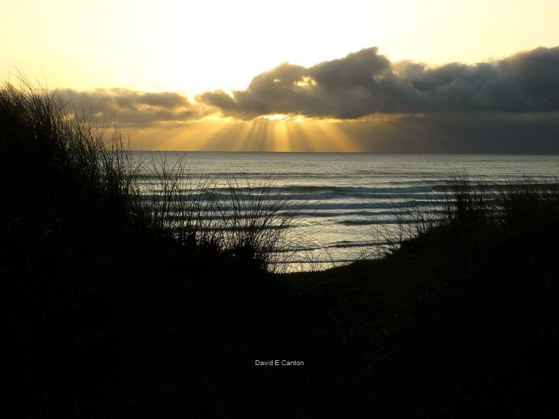 Sunshine through the clouds at Freshwater West.
