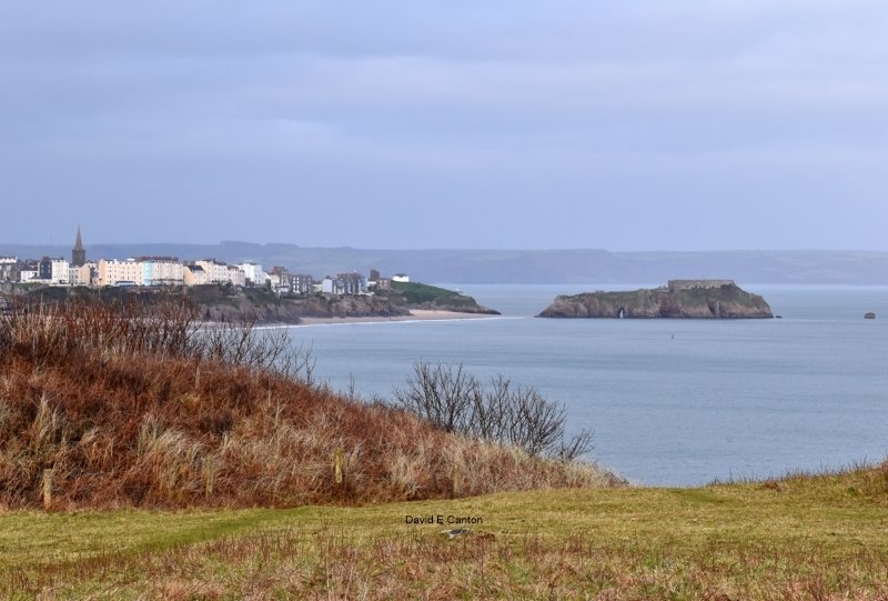 View of Tenby from cliffs near Penally