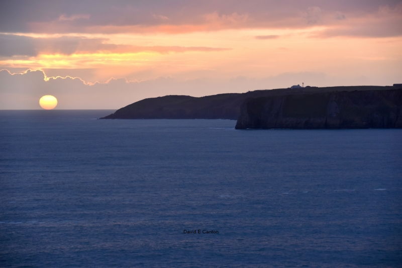 Sunset over Lydstep point in Pembrokeshire