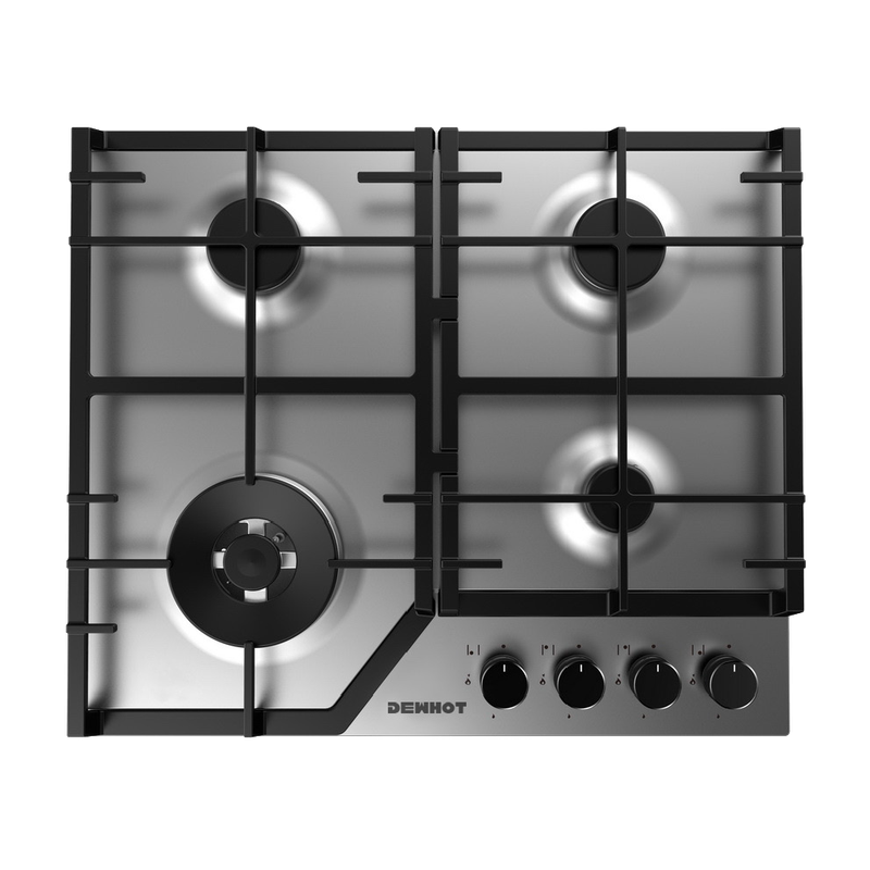 Dewhot Stainless Steel Slimline Gas Hob Side 60cm Dh4bss