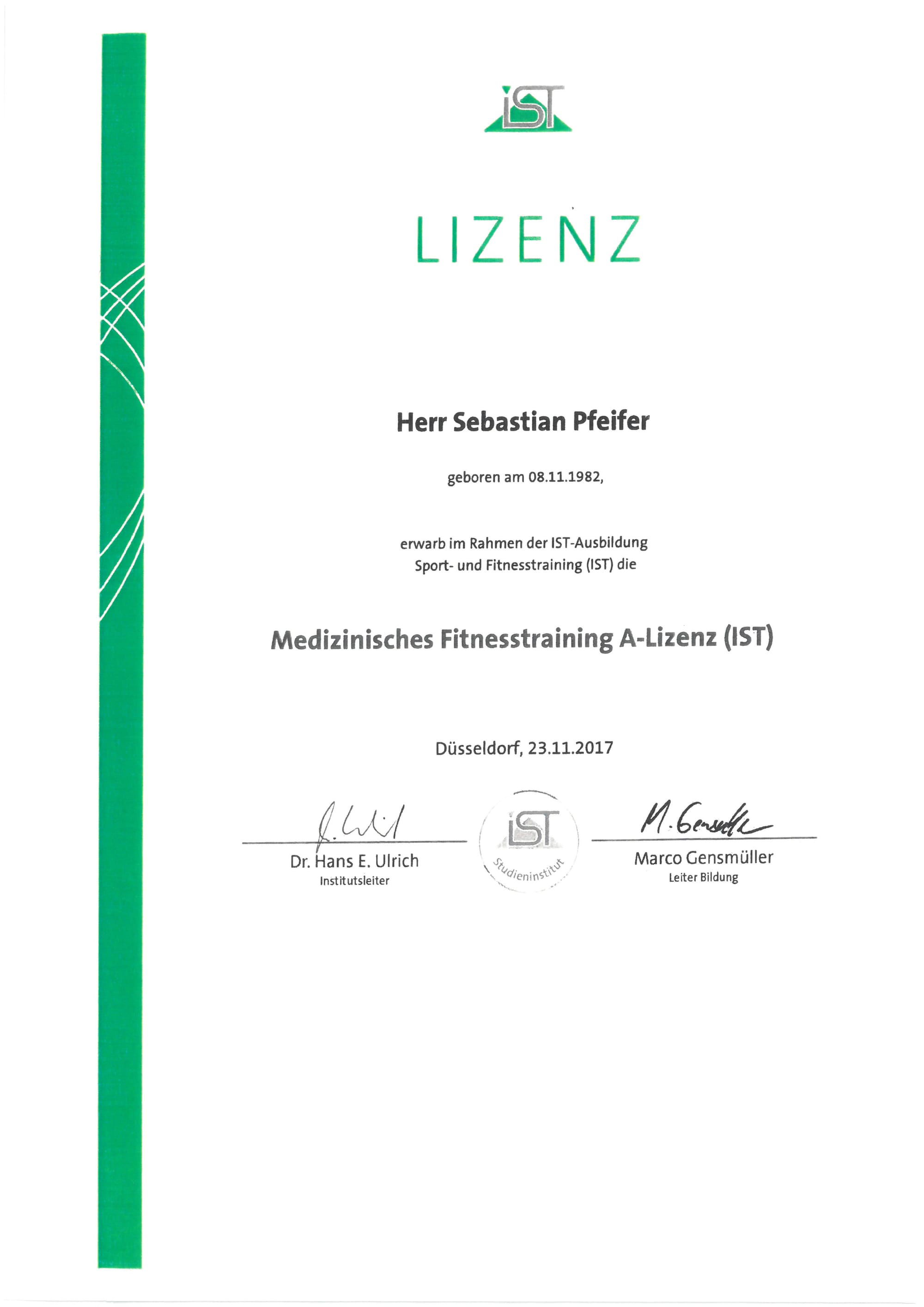 Medizinisches Fitnesstraining A-Lizenz