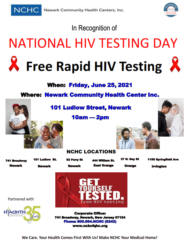 Newark Community Health Centers and Hyacinth Testing Day Event