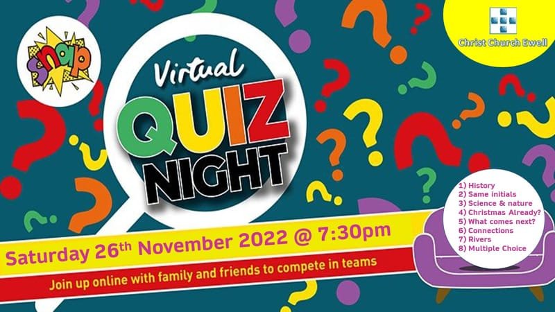 Zoom Quiz Night! Sat 26th Nov @ 7:30pm