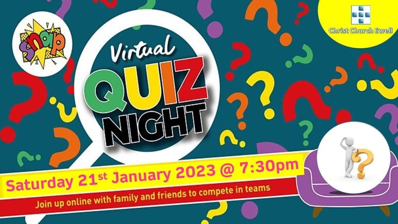 Zoom Quiz Night! Sat 21st Jan @ 7:30pm