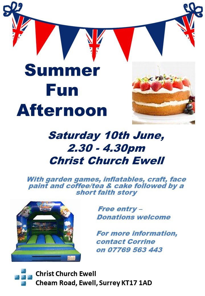 Summer Fun Afternoon Sat 10th June 2:30pm - 4:30pm