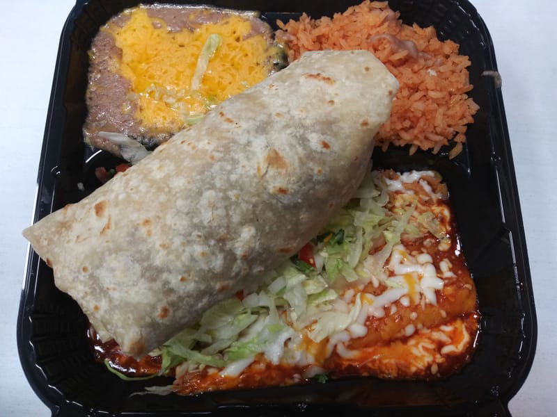 #7 Beef Burrito & Cheese Enchilada