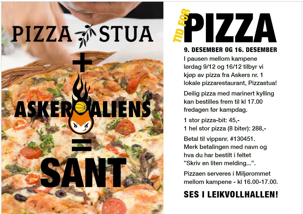Tilbud om Pizza fra Pizzastua mellom kamper