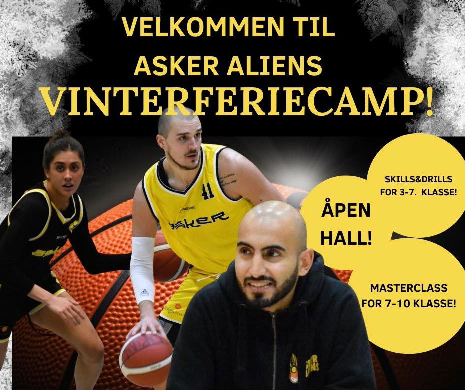 Asker Aliens inviterer til Vinterferiecamp og Åpen hall
