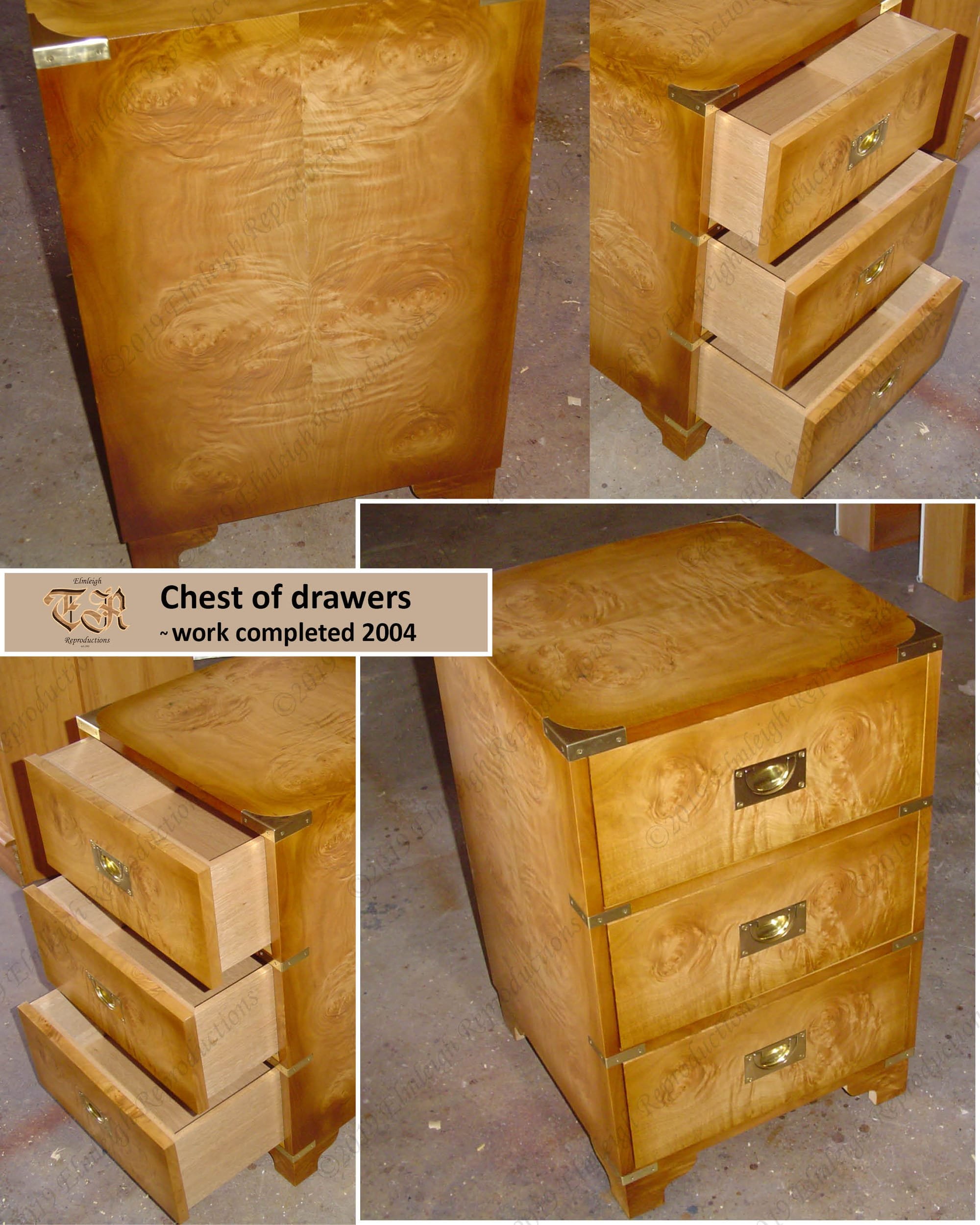 Eucalyptus burr chest of drawers