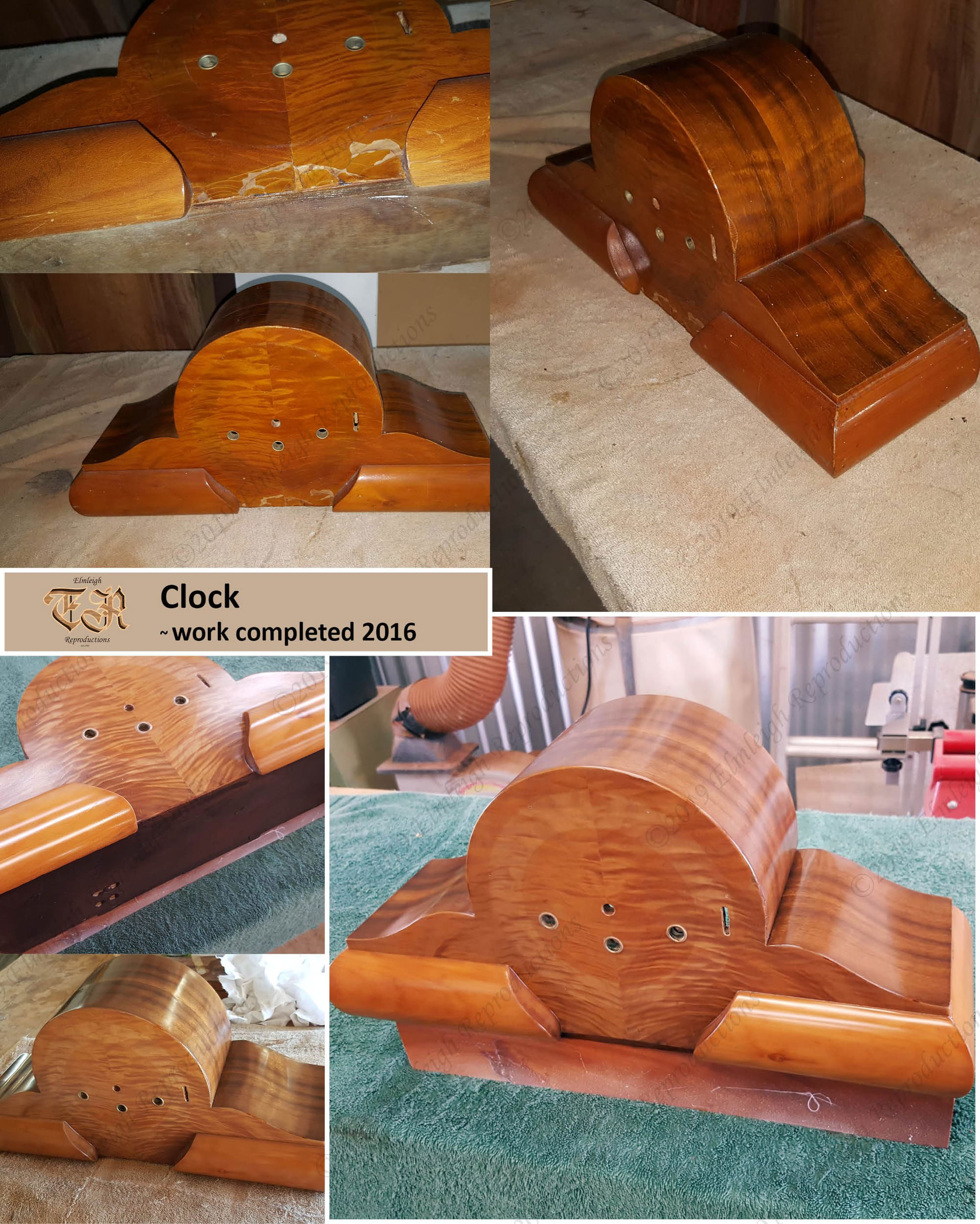 Walnut veneer clock