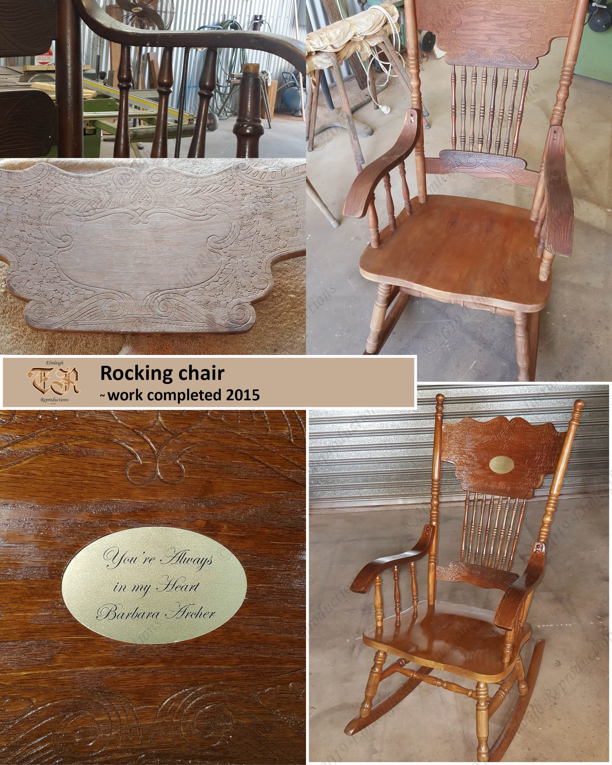 Commemorative rocking chair