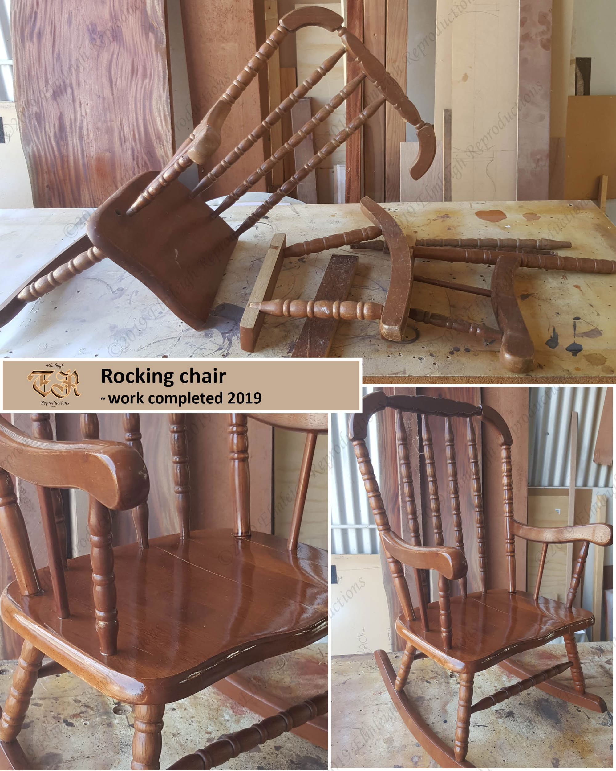 Malaysian rubberwood rocking chair