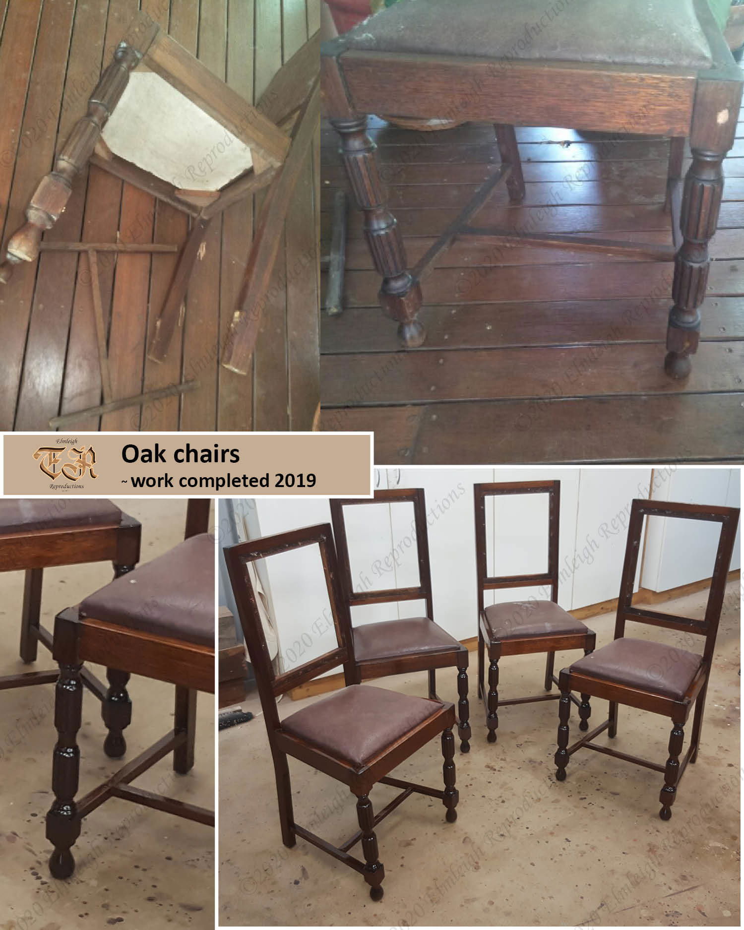 Oak chair set