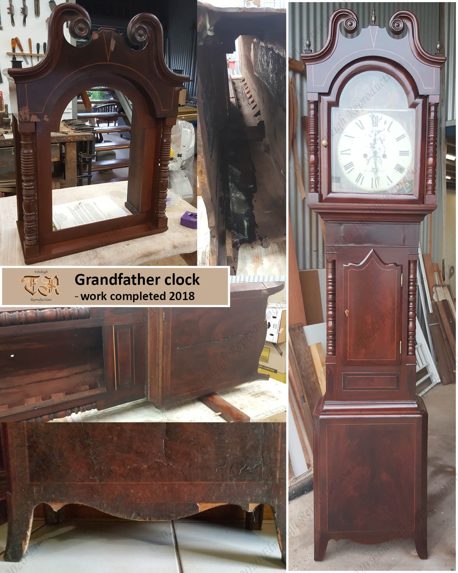 Mahogany grandfather clock