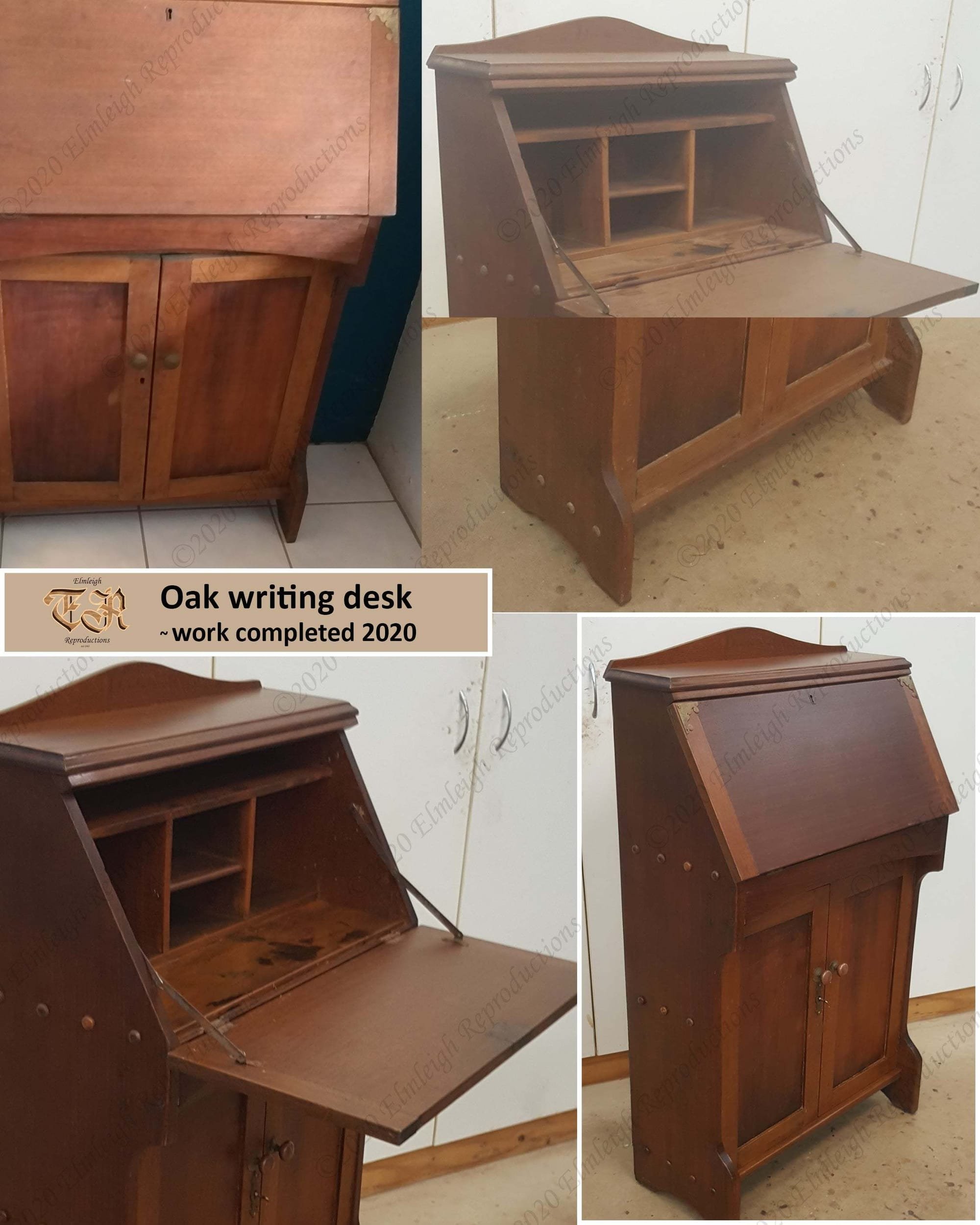 Oak writing desk
