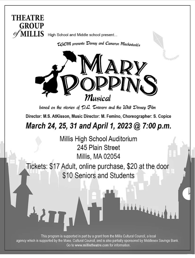 "Mary Poppins" - Cameron Mackintosh - Theatre Group of Millis (Millis, MA.)