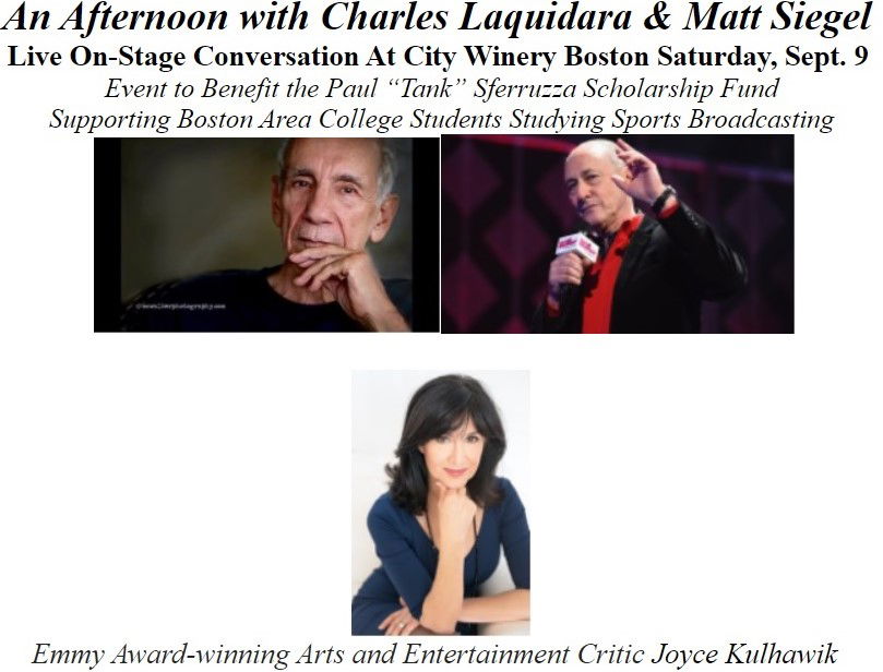 The City Winery Presents Charles Laquidara & Matt Siegel Live On-Stage (Boston, MA.)