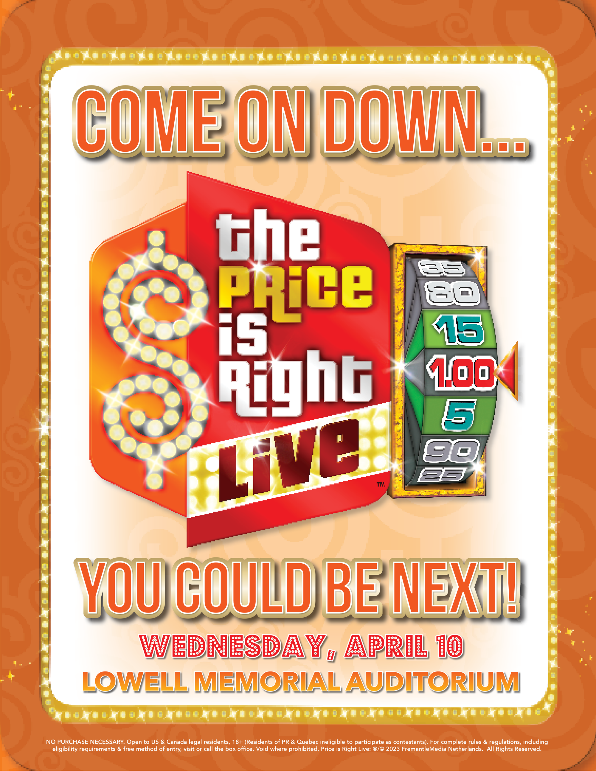"The Price is Right LIVE™" comes to the Lowell Memorial Auditorium (Lowell, MA.)