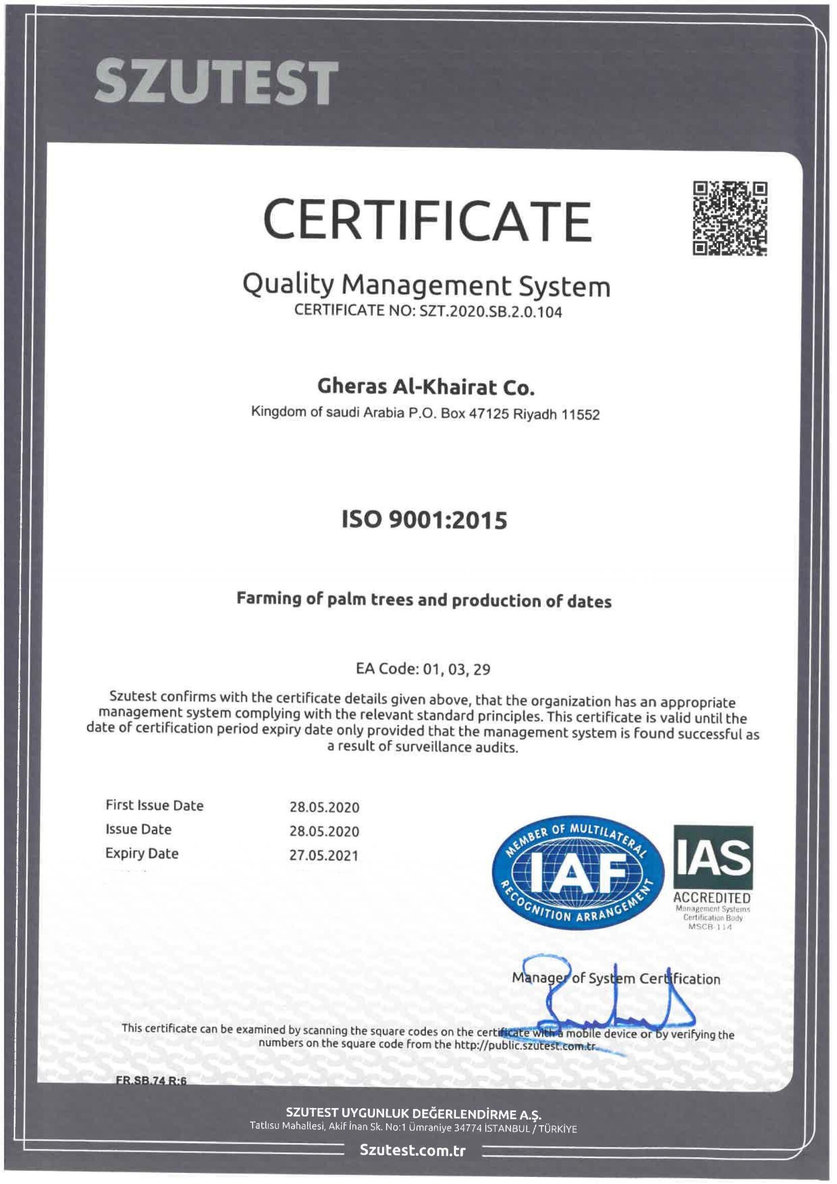 GHERAS - ISO 9001