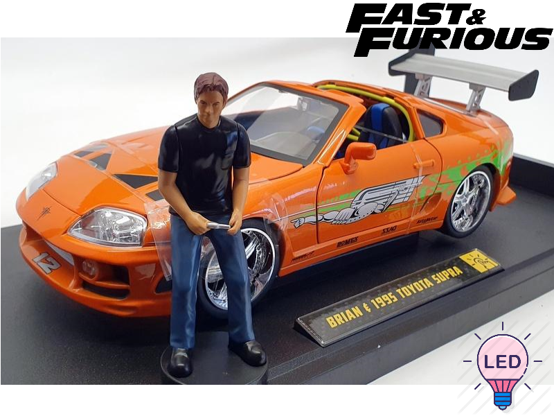 Fast & Furious 1995 Toyota Supra with Brian Figure with Led Lights