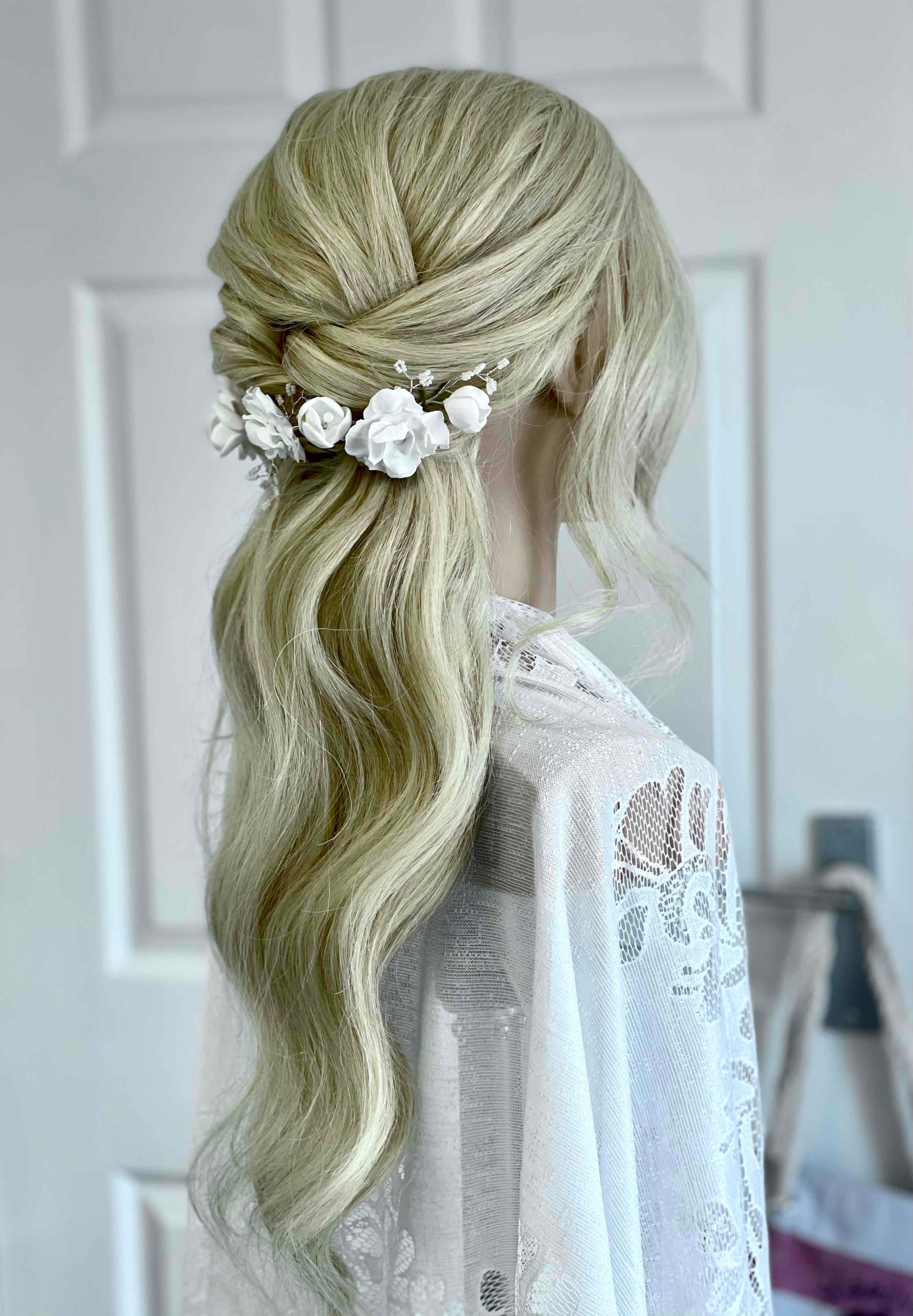 Glam Waves Half Updo