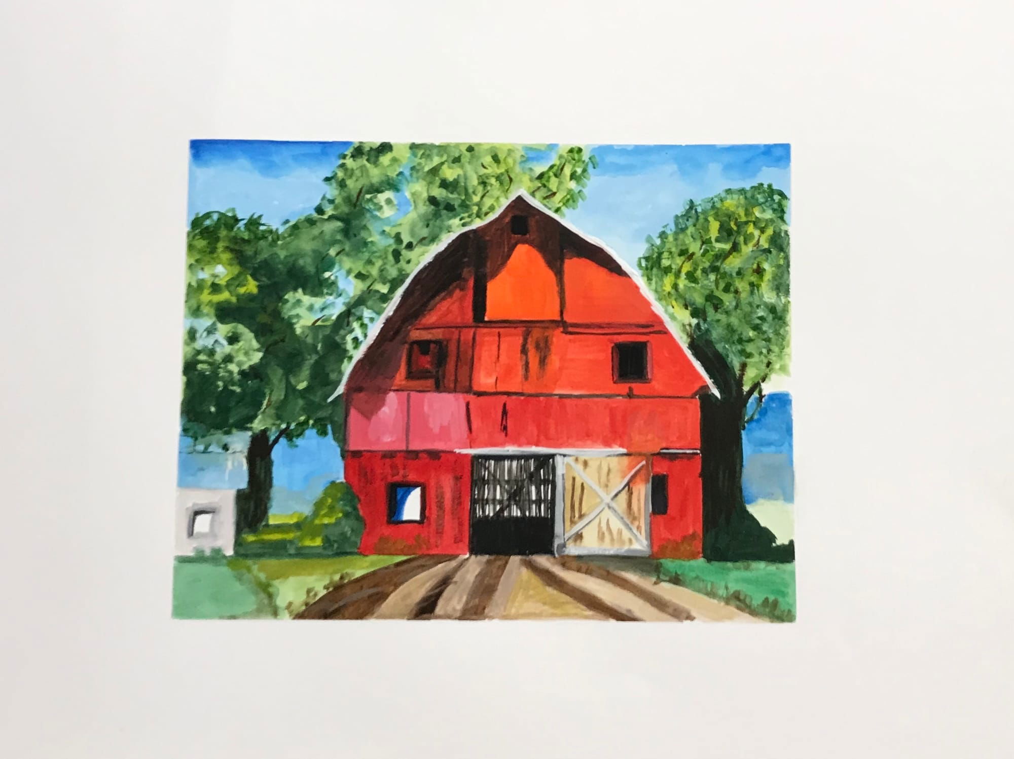 SOLD New England Barn Scene #1 after M Sievers