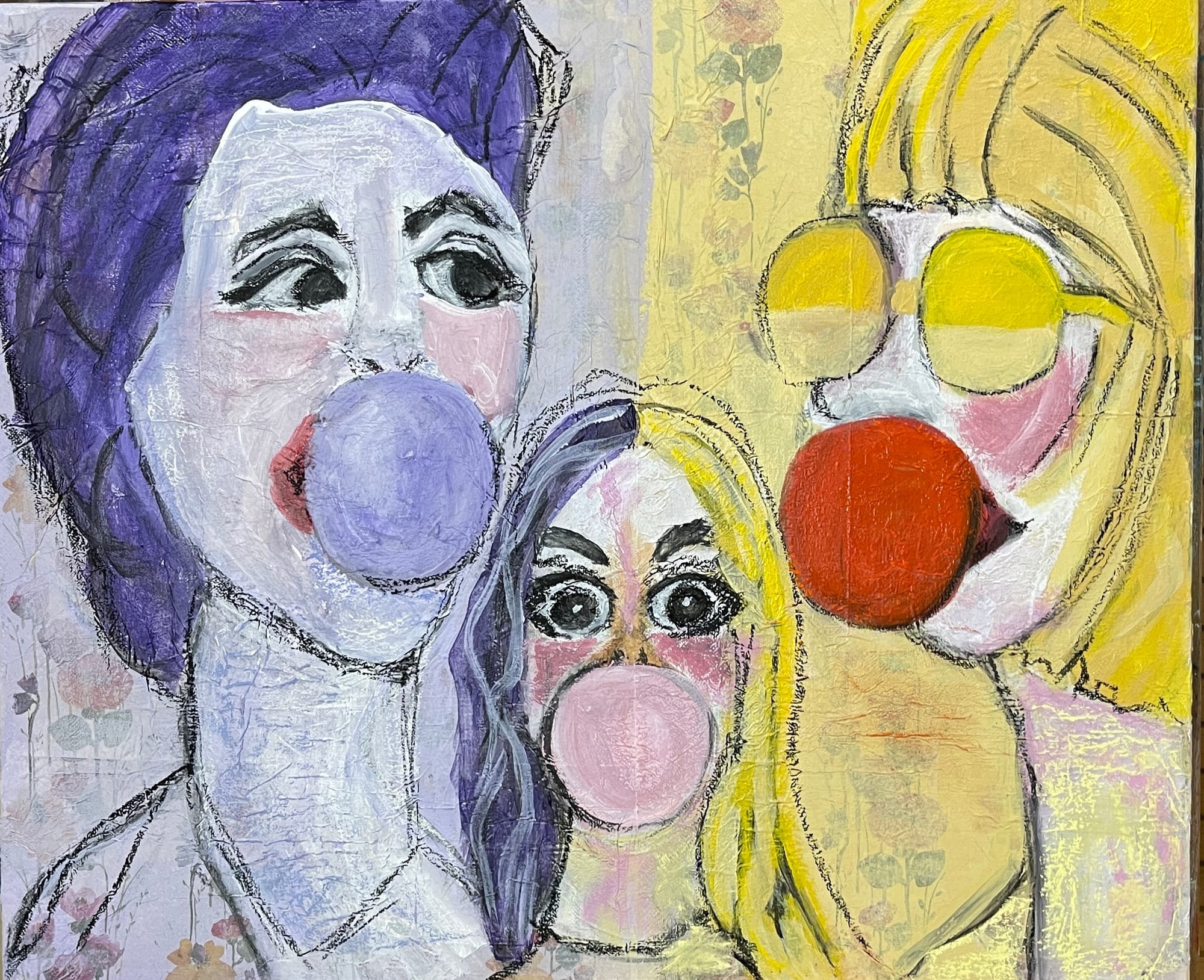 Three Girls blowing Bubbles