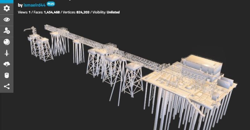 LNG JETTY OFFSHORE STRUCTURAL ONLY (p3d.in viewer)
