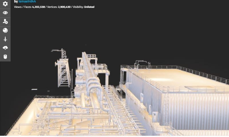 LNG JETTY OFFSHORE PIPING AND STRUCTURAL ONLY (p3d.in viewer)