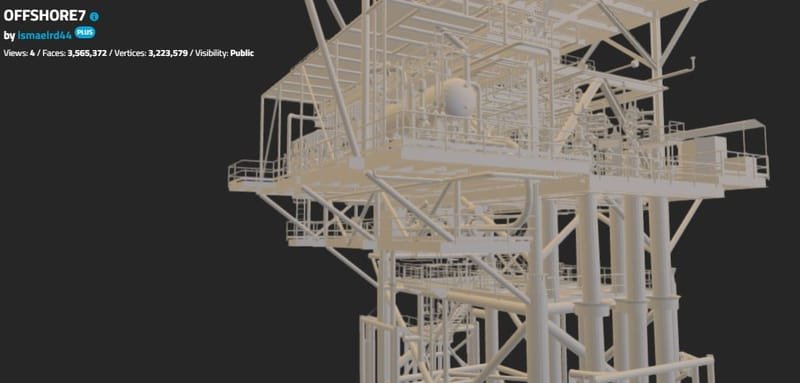 OFFSHORE PLATFORM 7 with Piping and Equipment (p3d.in viewer)