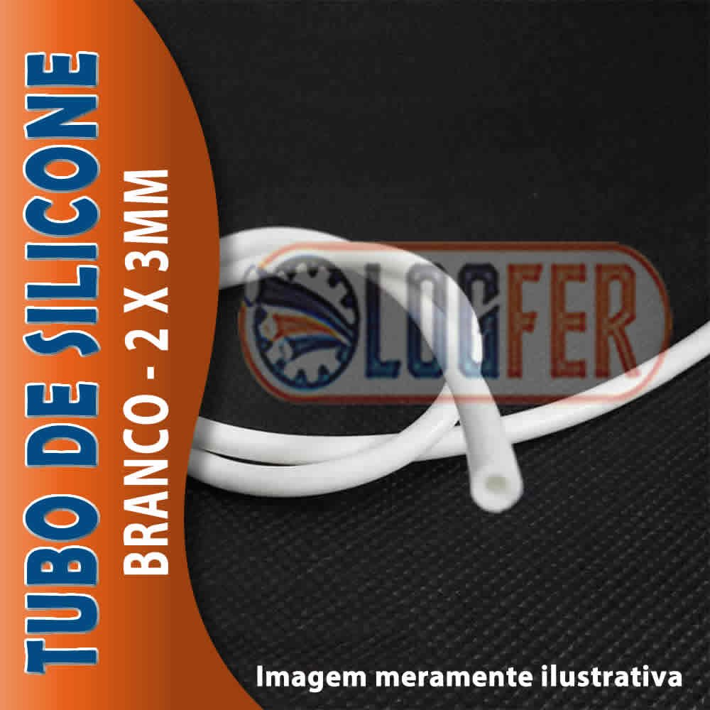 Tubo silicone branco 2 X 3mm
