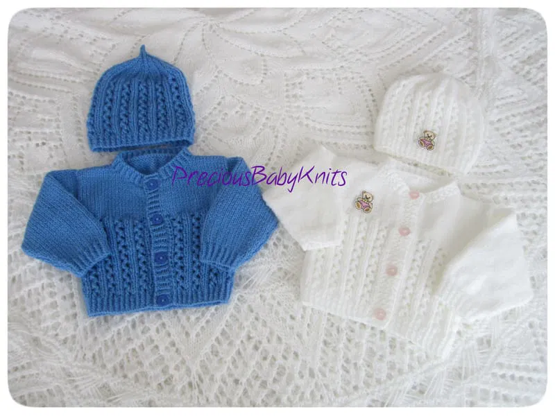 Charlie Unisex Cardi And Hat - PreciousBabyKnits