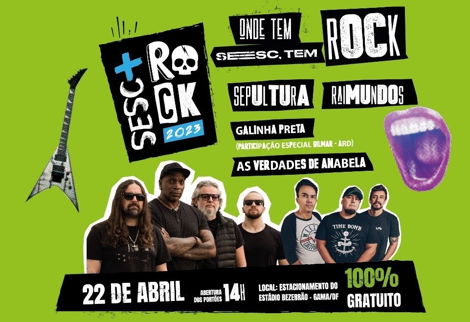 Sesc + Rock: Raimundos e Sepultura vão agitar o Gama