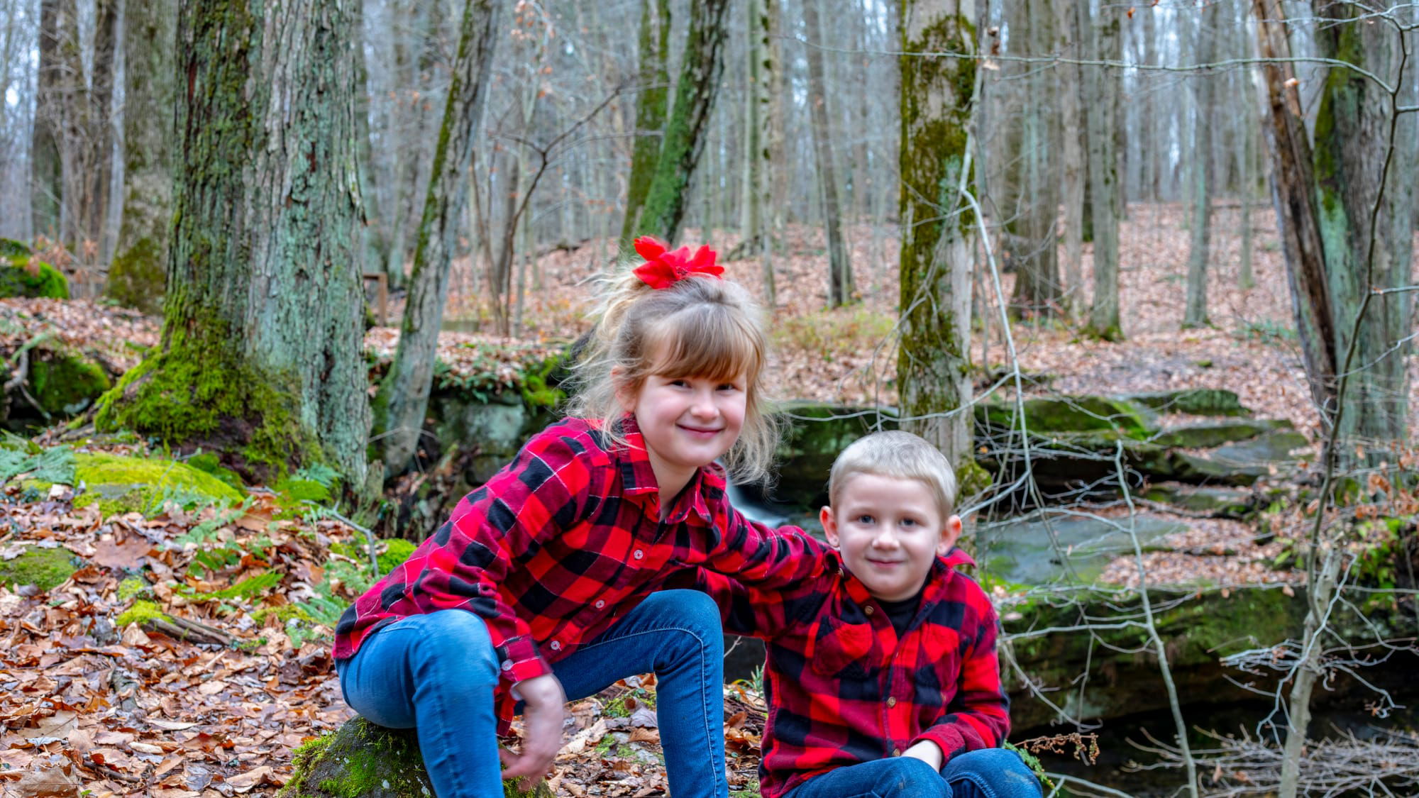 Kids at Affelder Falls