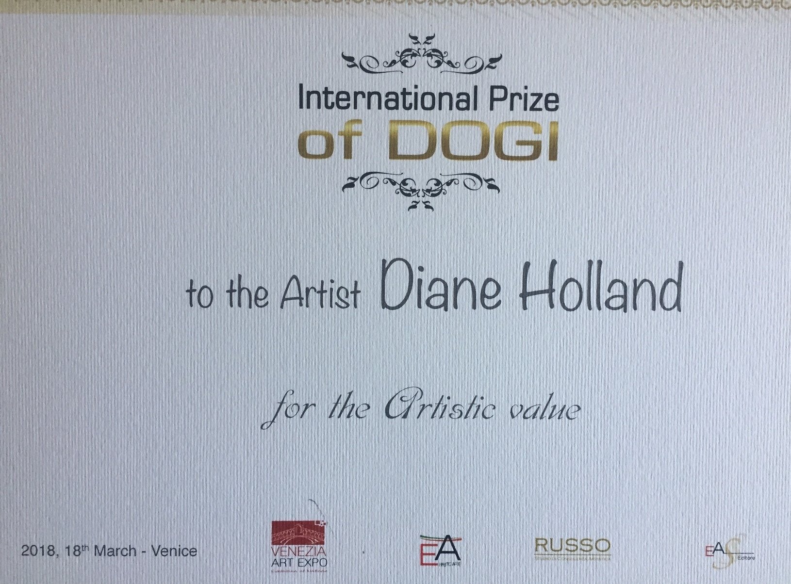 International Prize of DOGI   Venice, Italy, 2018