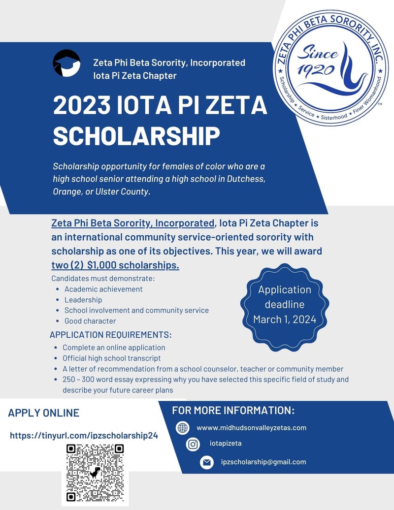 2024 Iota Pi Zeta Scholarship Zeta Phi Beta Sorority, Inc., Iota Pi