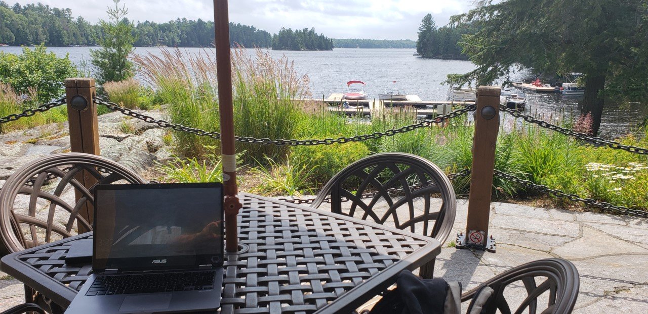 Writing at a golf resort in northern Ontario
