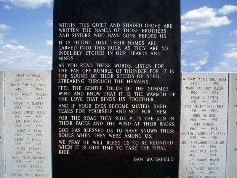 Wall Engraving Motorcyclist Memorial Foundation