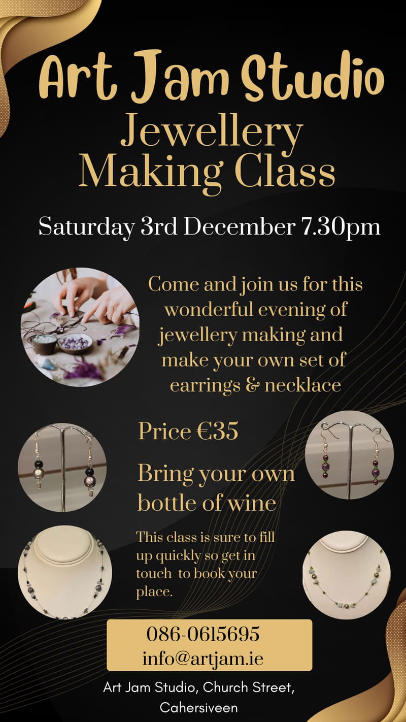 Jewellery Making Class.  BYOB Event