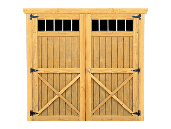 double wooden barn doors with windows