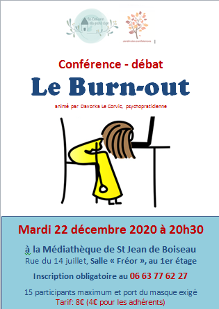 ANNULE/ covid 19 : Conférence-débat "LE BURN-OUT"