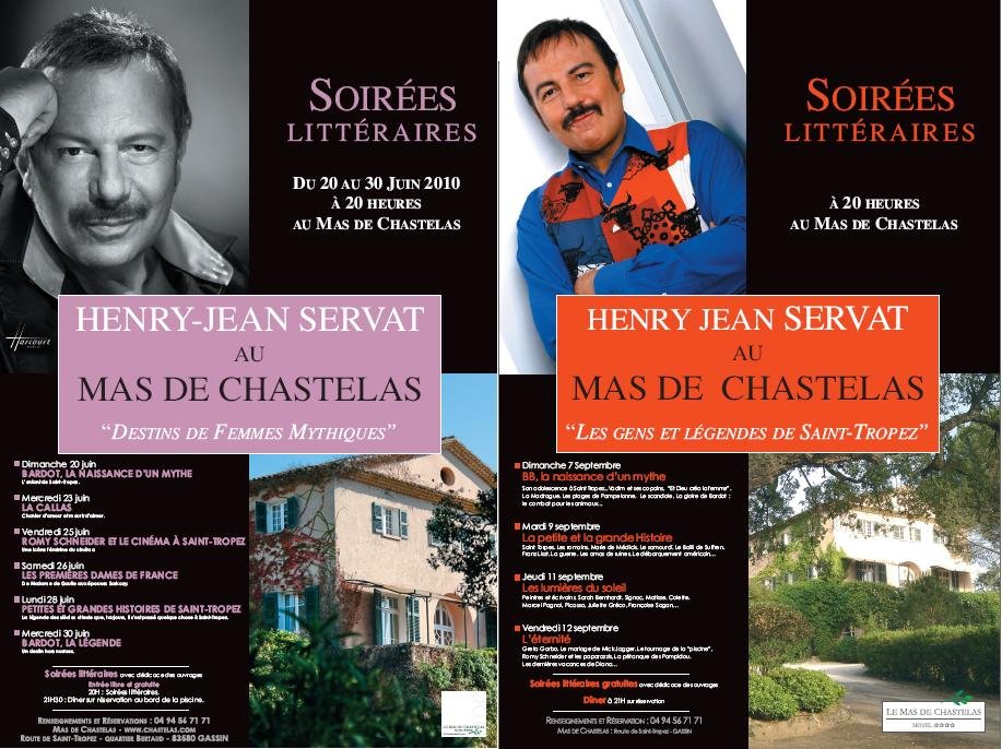 Soirées littéraires orchestrées par Henry-Jean SERVAT au Mas de Chastelas