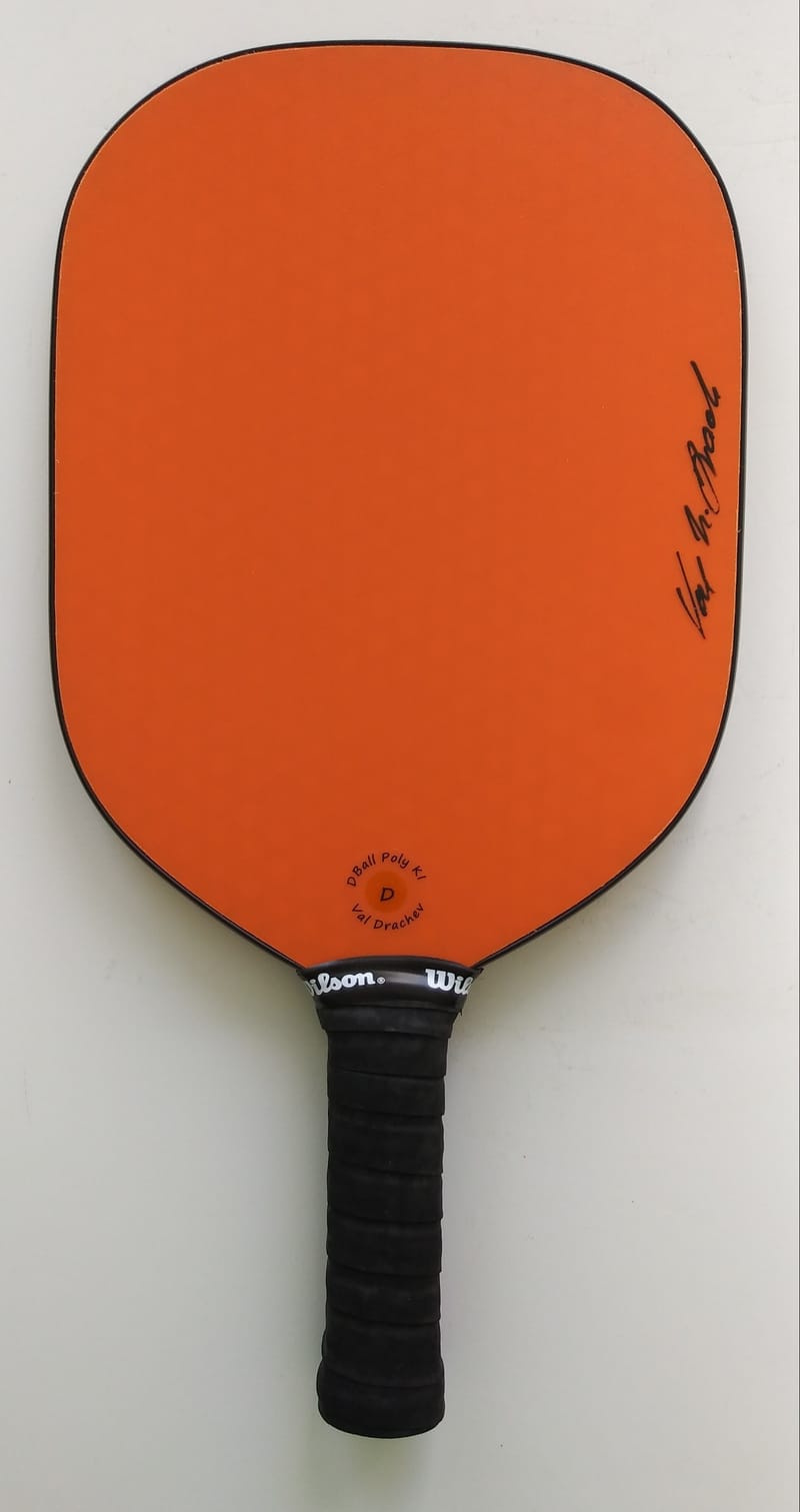 DBall Poly KI Pickleball Paddle. Orange DBall Paddles